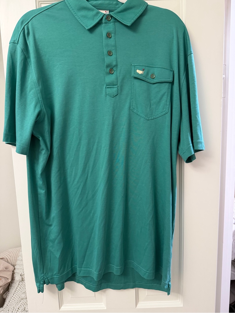 Masters Green Short-Sleeve Polo with Chest Pocket